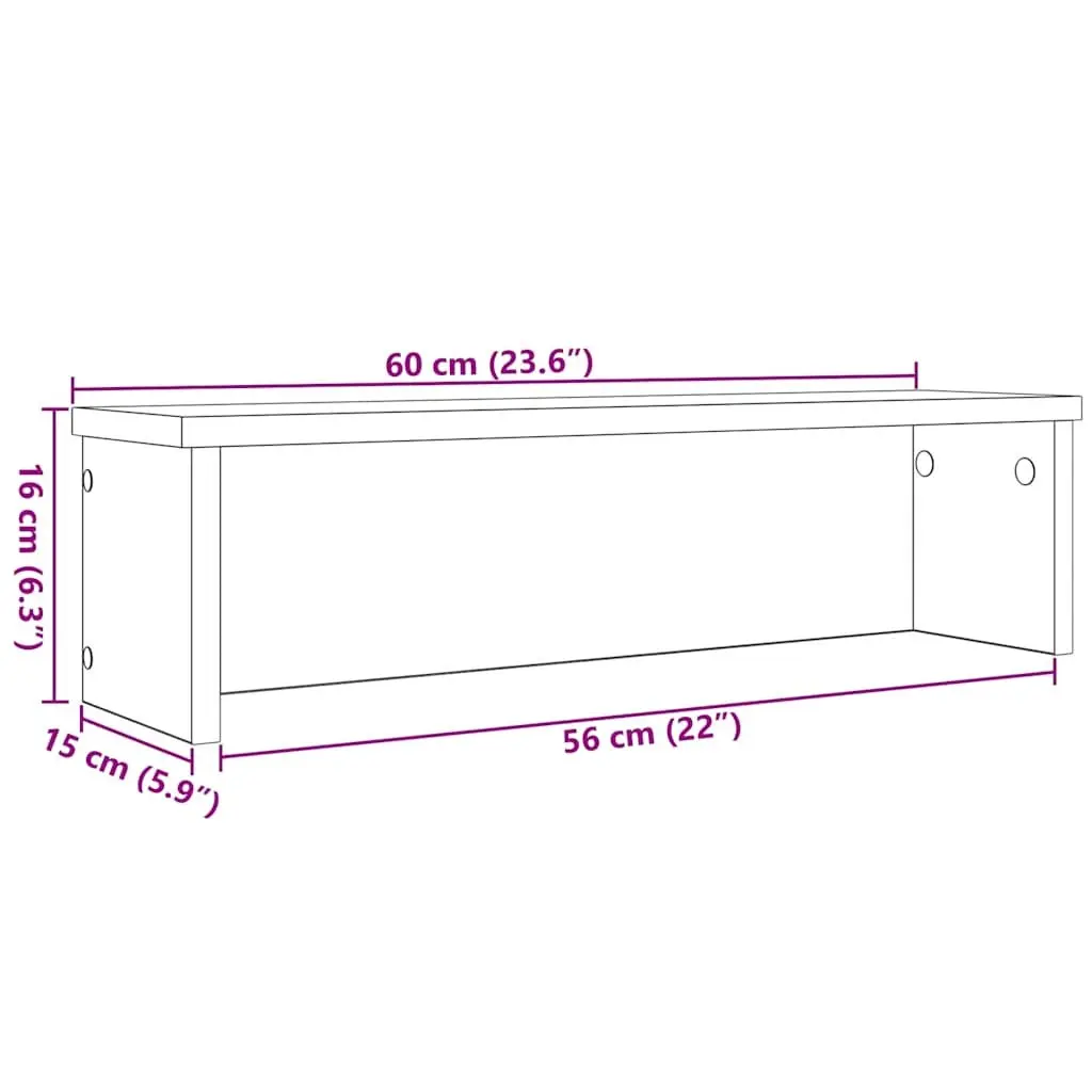 Kitchen Utensil Rack Stackable Storage Shelf Engineered Wood 60 x 15 x 16 cm White