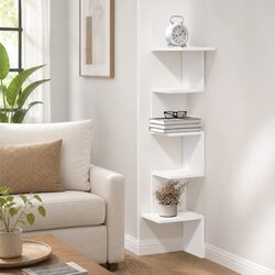 Functional White Wall Corner Shelf for Home Use