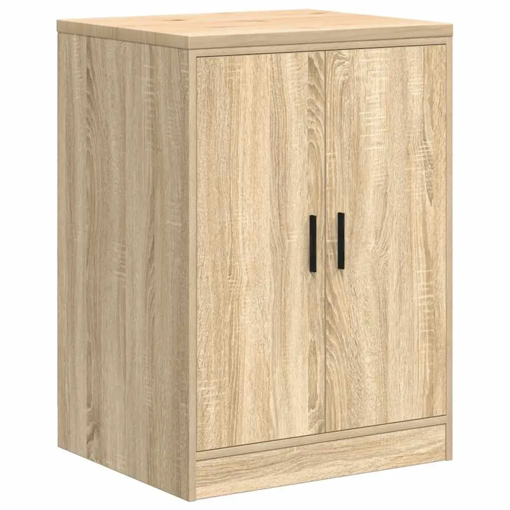 Garage Tool Storage Cabinet Brown Pinewood Sonoma Oak 60x51x85cm with Two Compartments and Wooden Worktop for Workshop Organization