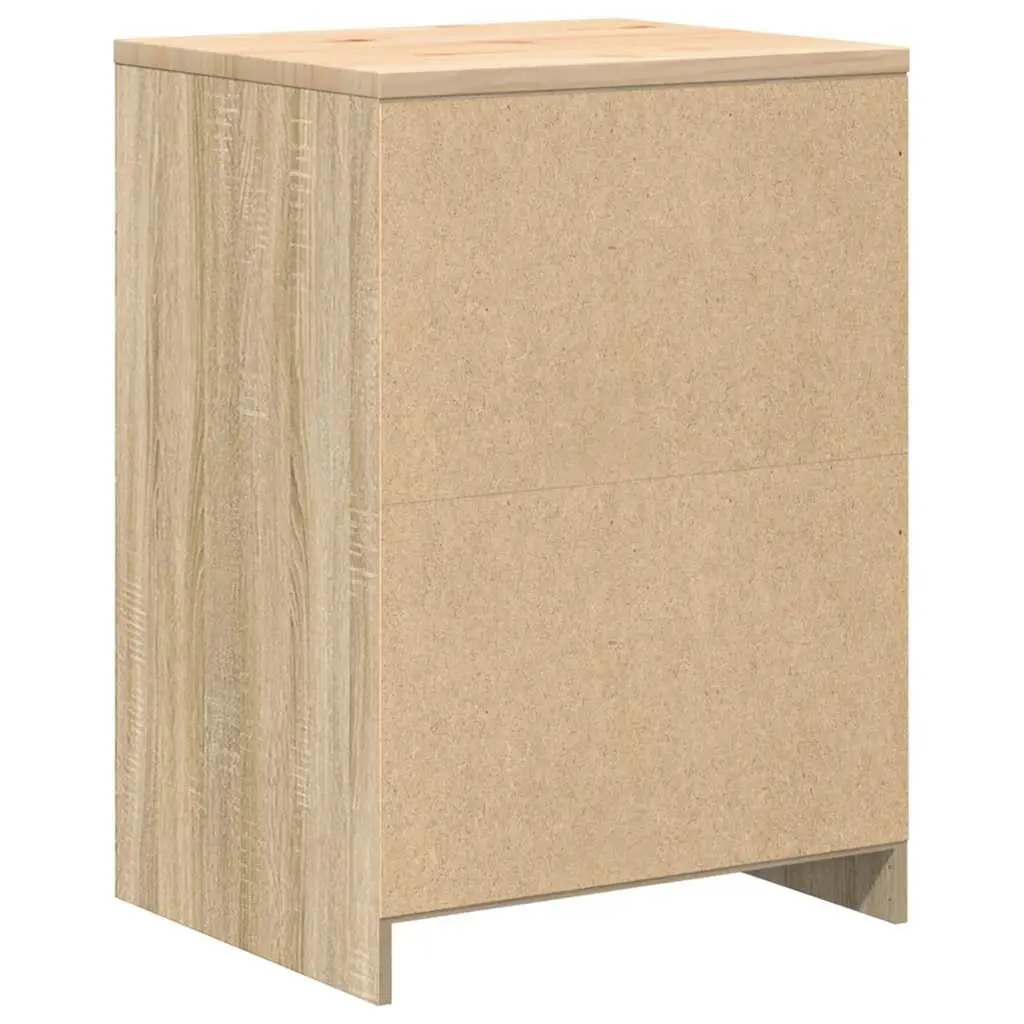 Garage Tool Storage Cabinet Brown Pinewood Sonoma Oak 60x51x85cm with Two Compartments and Wooden Worktop for Workshop Organization