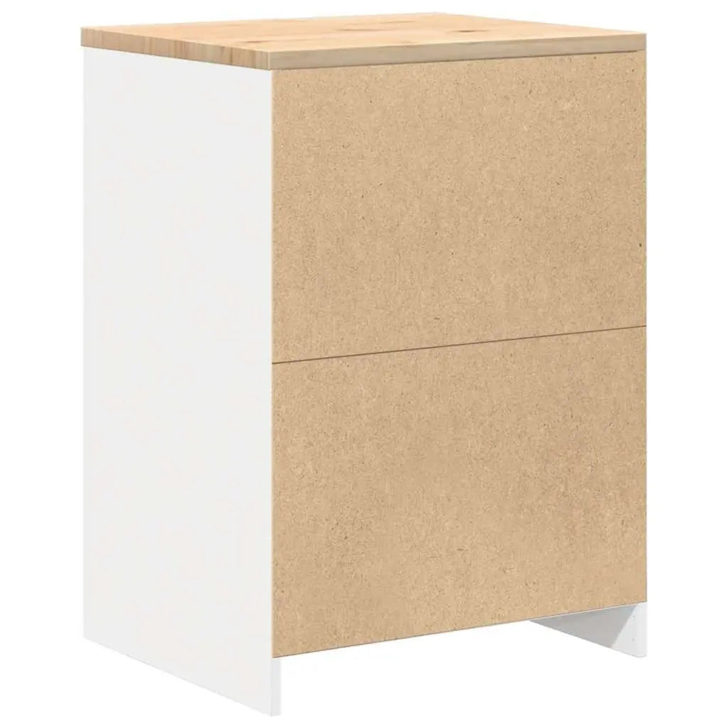 Garage Storage Cabinet Pine Wood 60x51x85cm White Tool Cabinet 4 Drawers