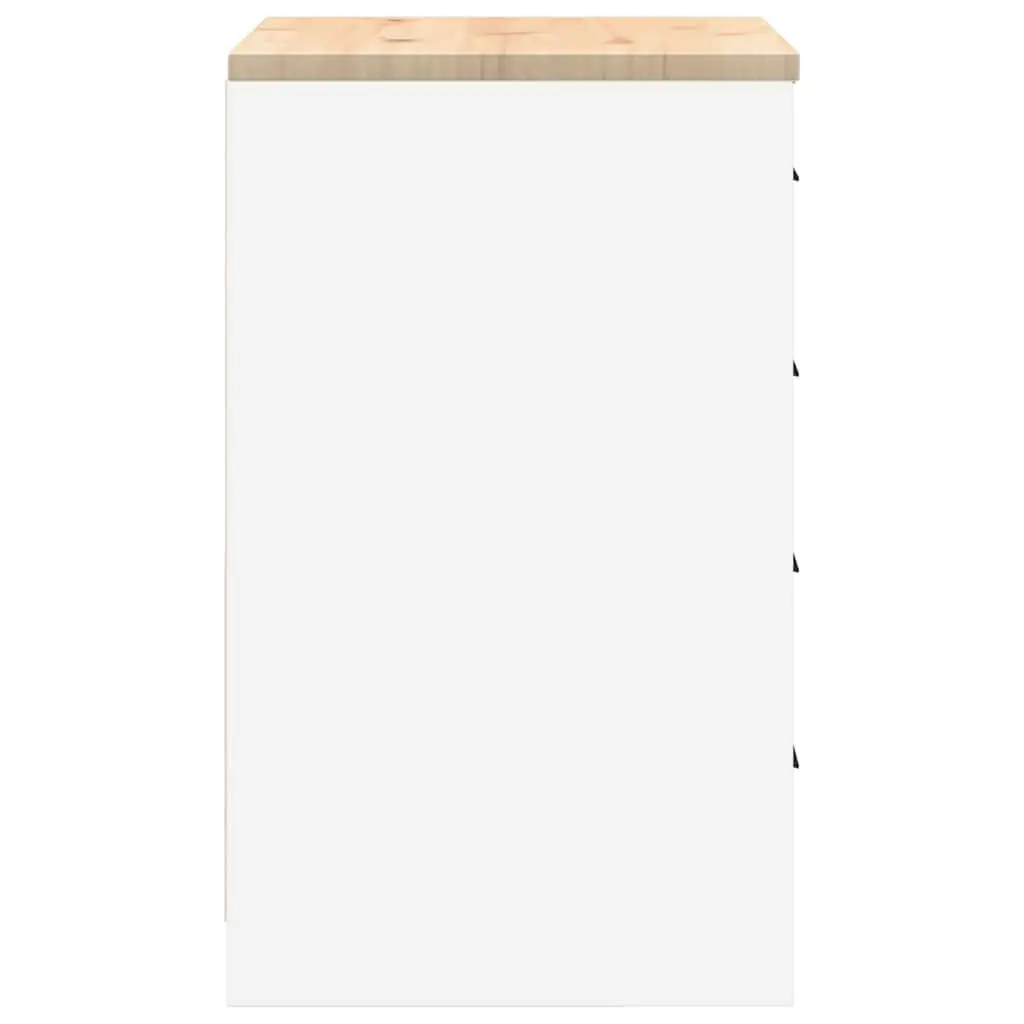 Garage Storage Cabinet Pine Wood 60x51x85cm White Tool Cabinet 4 Drawers