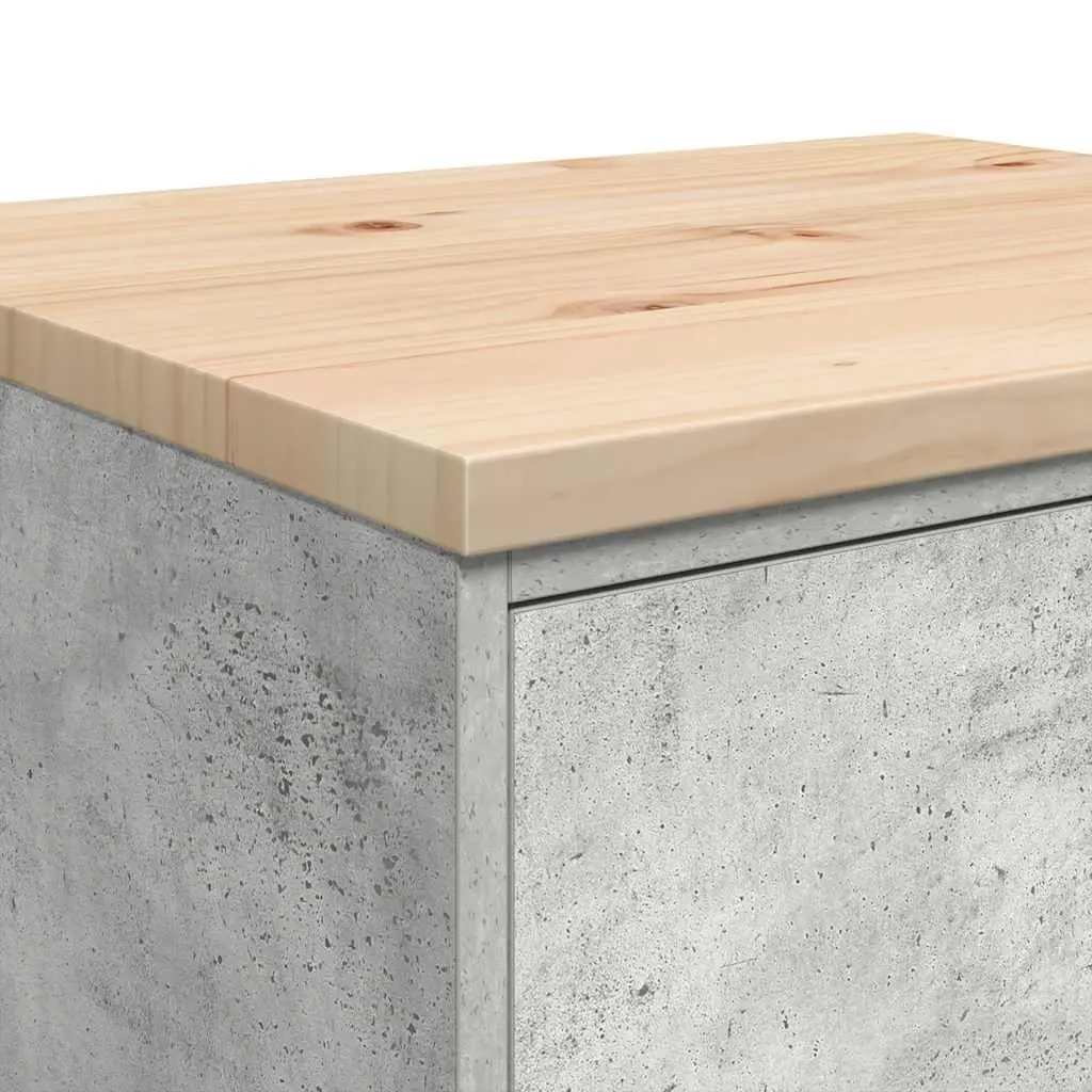 Garage Storage Cabinet Pinewood and Engineered Wood 60x51x85cm Concrete Grey Four Drawers