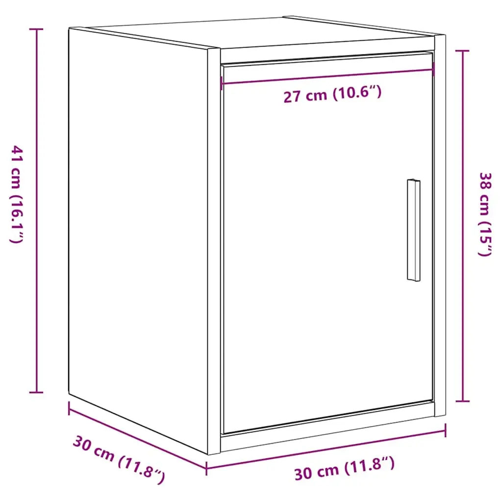 Wall-mounted Cabinet Engineered Wood White Storage Cupboard Tool Organiser