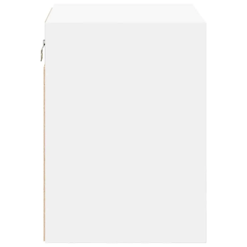 White Engineered Wood Wall Cabinet Storage Organizer with Door for Garage