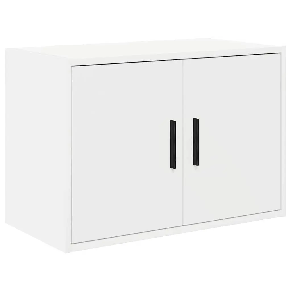 Garage Wall Cabinet Engineered Wood White Storage Cupboard