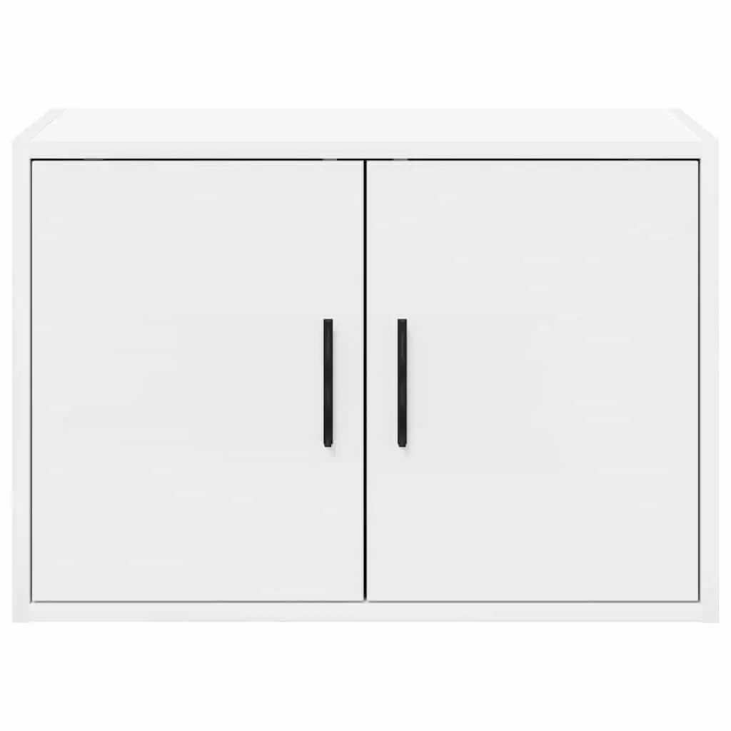 Garage Wall Cabinet Engineered Wood White Storage Cupboard