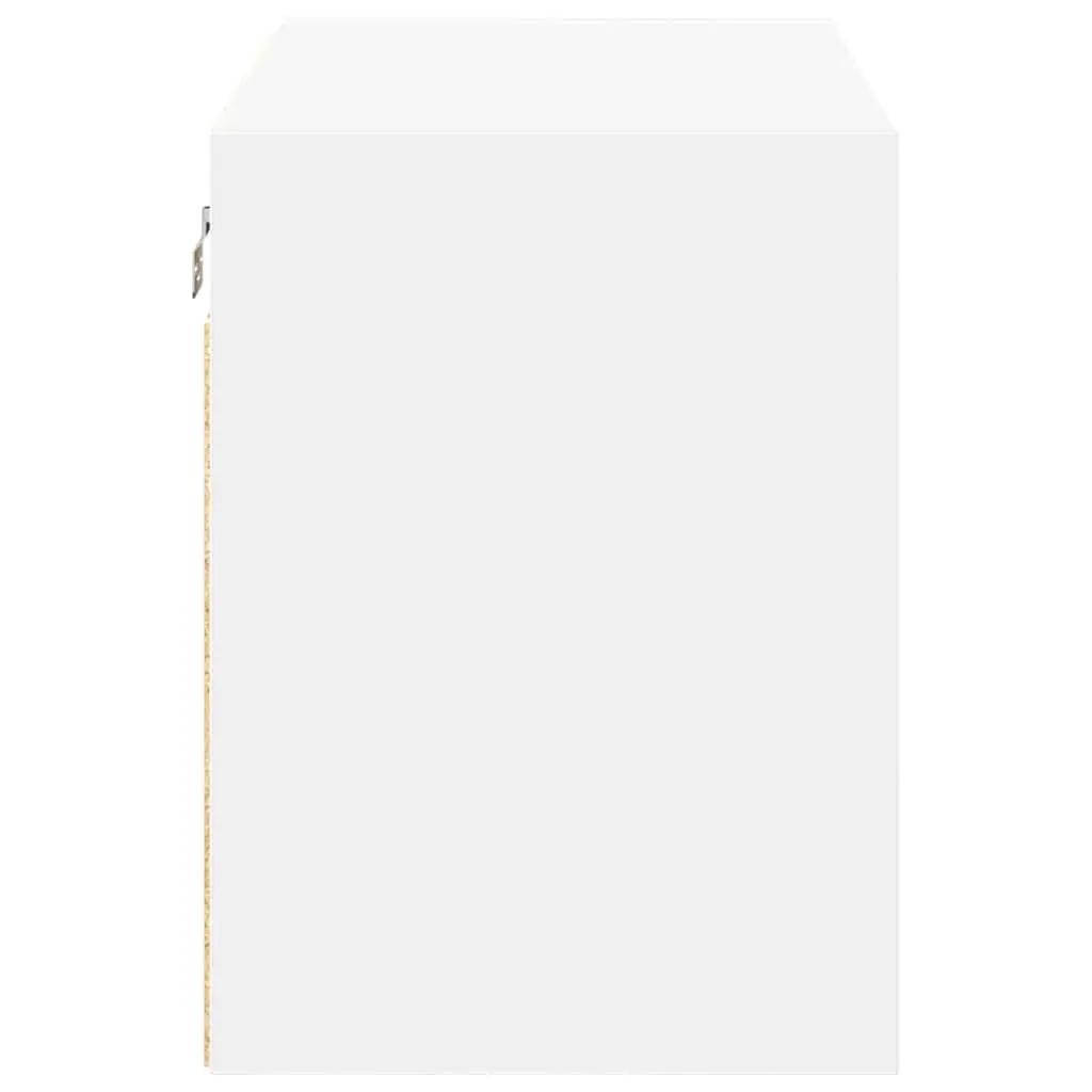 Garage Wall Cabinet Engineered Wood White Storage Cupboard