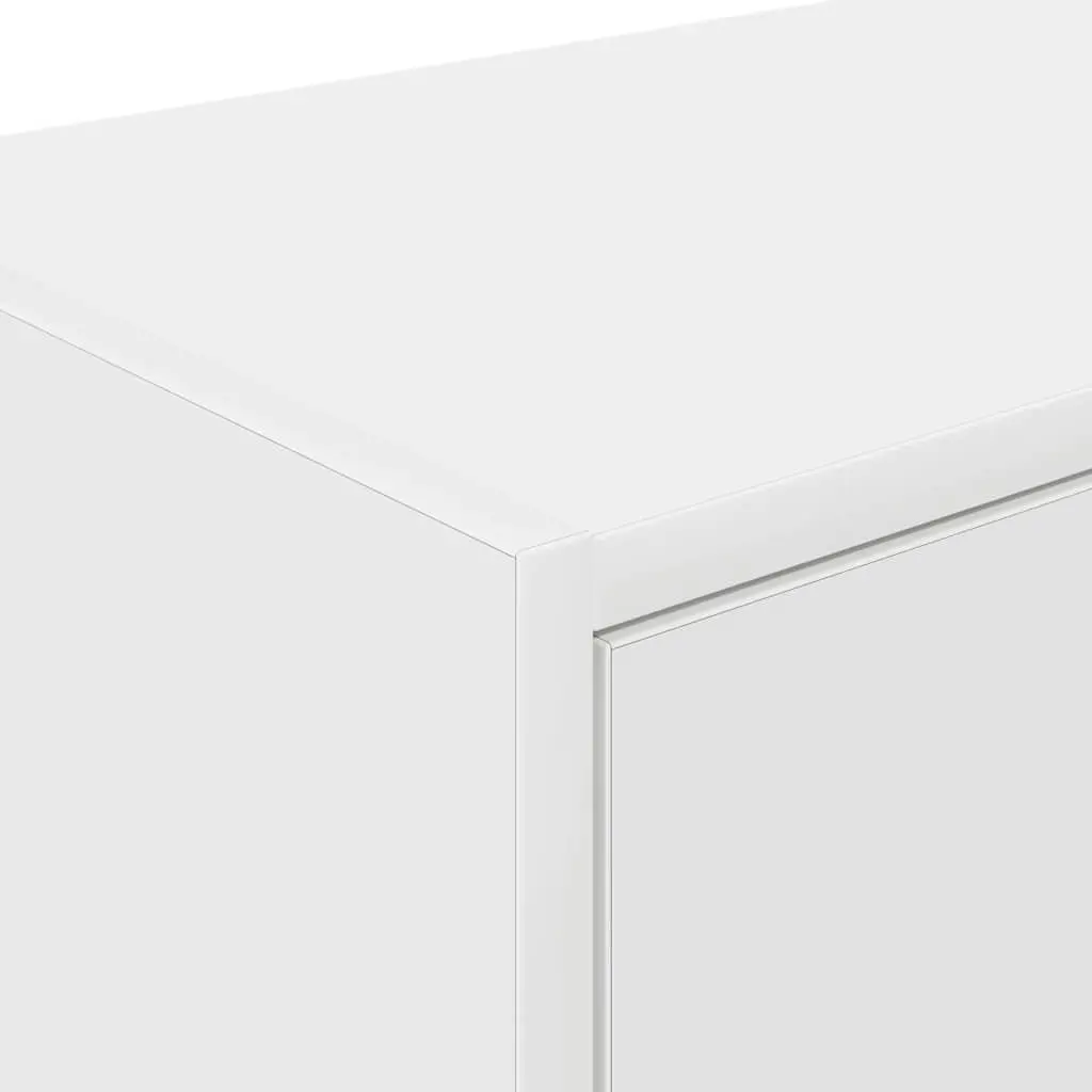 Garage Wall Cabinet Engineered Wood White Storage Cupboard