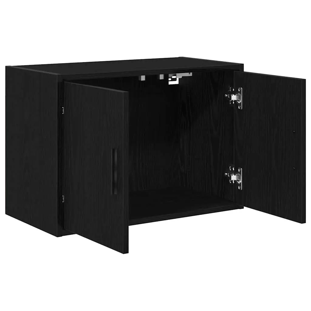 Garage Wall Cabinets Engineered Wood 2 pcs Black Storage Cabinet