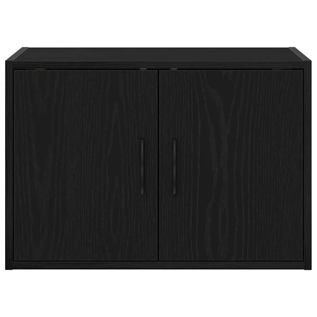 Garage Wall Cabinets Engineered Wood 2 pcs Black Storage Cabinet