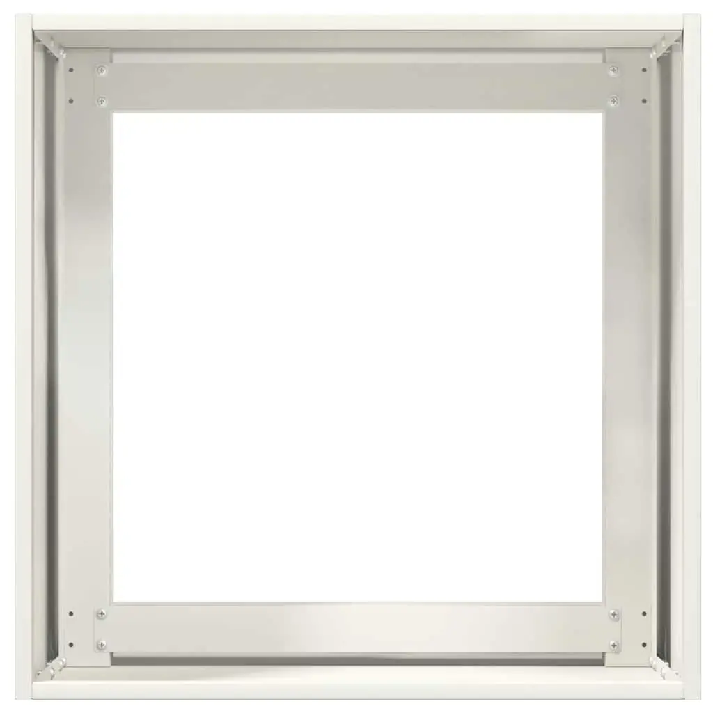 Raised Planter Box White Cold Rolled Steel 40cm Outdoor Garden Flower Bed 40x40x40cm