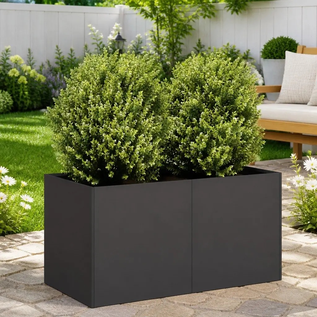 Raised Garden Bed Cold-Rolled Steel Planter 80x40x40cm Black Outdoor Décor