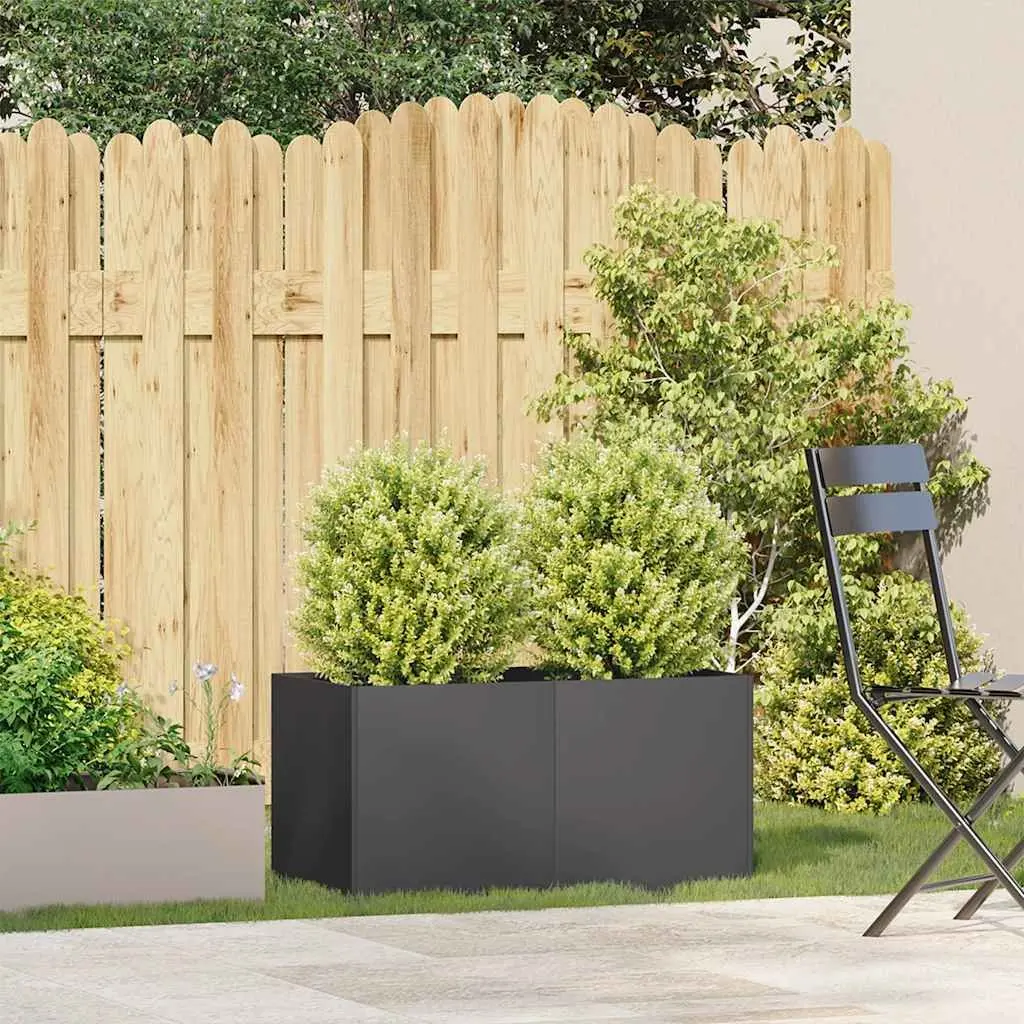 Raised Garden Bed Cold-Rolled Steel Planter 80x40x40cm Black Outdoor Décor