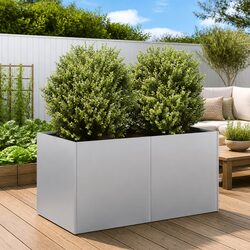 Practical Galvanised Steel Planter for Home Use 80x40x40cm