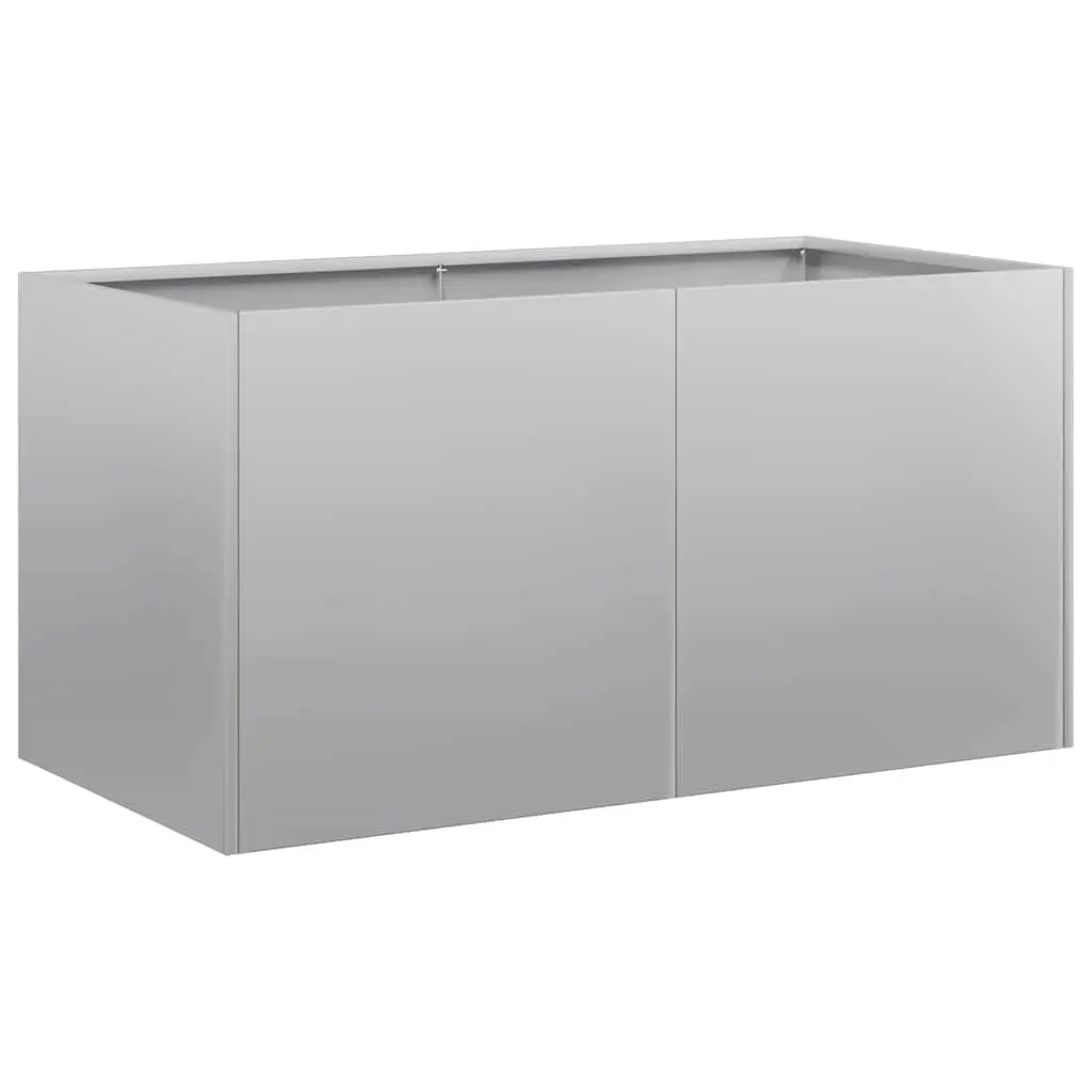 Galvanised Steel Planter Raised Garden Bed Outdoor Flower Box 80x40x40cm Silver