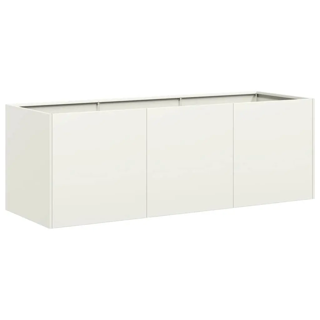 Planter Raised Bed Cold-rolled Steel Garden Outdoor 120x40x40cm White