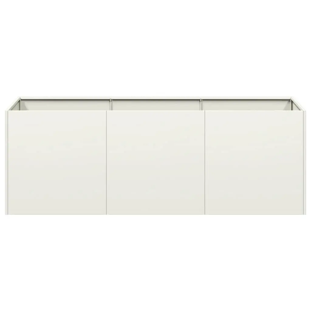 Planter Raised Bed Cold-rolled Steel Garden Outdoor 120x40x40cm White