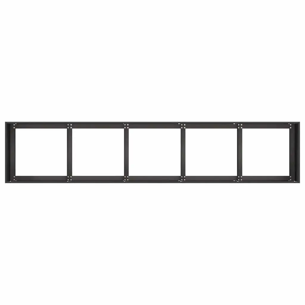 Planter Cold-Rolled Steel 200x40x40 cm Black Raised Garden Bed Outdoor
