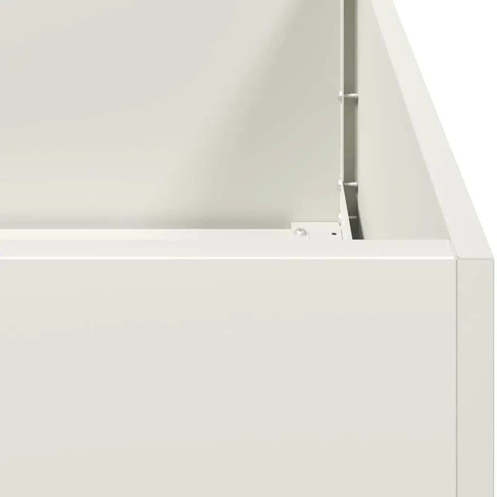 Raised Garden Planter Box White 200x40x40 cm Cold-Rolled Steel Outdoor Flower