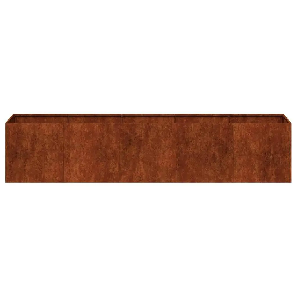 Weathering Steel Planter Raised Garden Bed 200x40x40 cm Brown Outdoor Flower Box