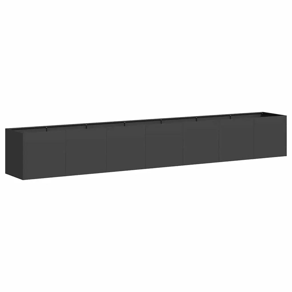 Raised Garden Planter Box 280x40x40cm Black Steel Outdoor Flower Bed Vegetable