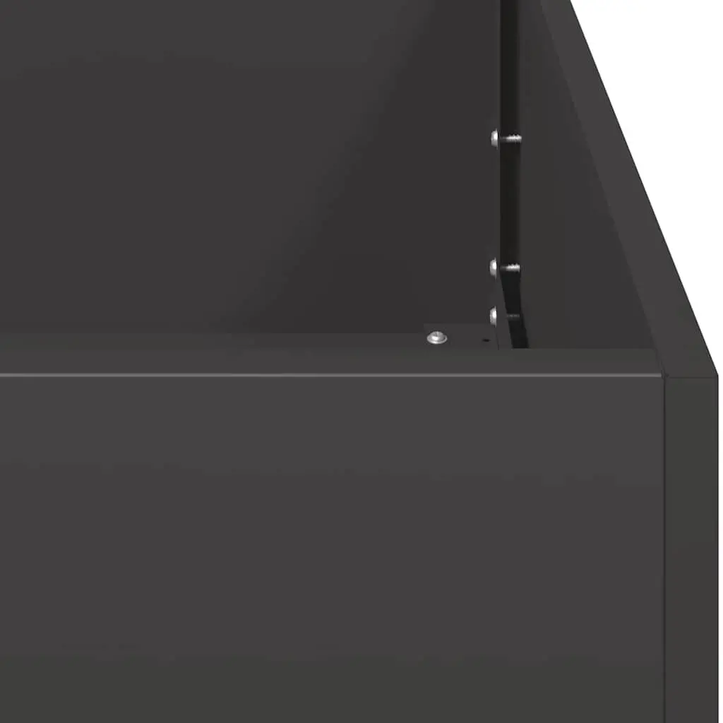 Raised Garden Planter Box 280x40x40cm Black Steel Outdoor Flower Bed Vegetable