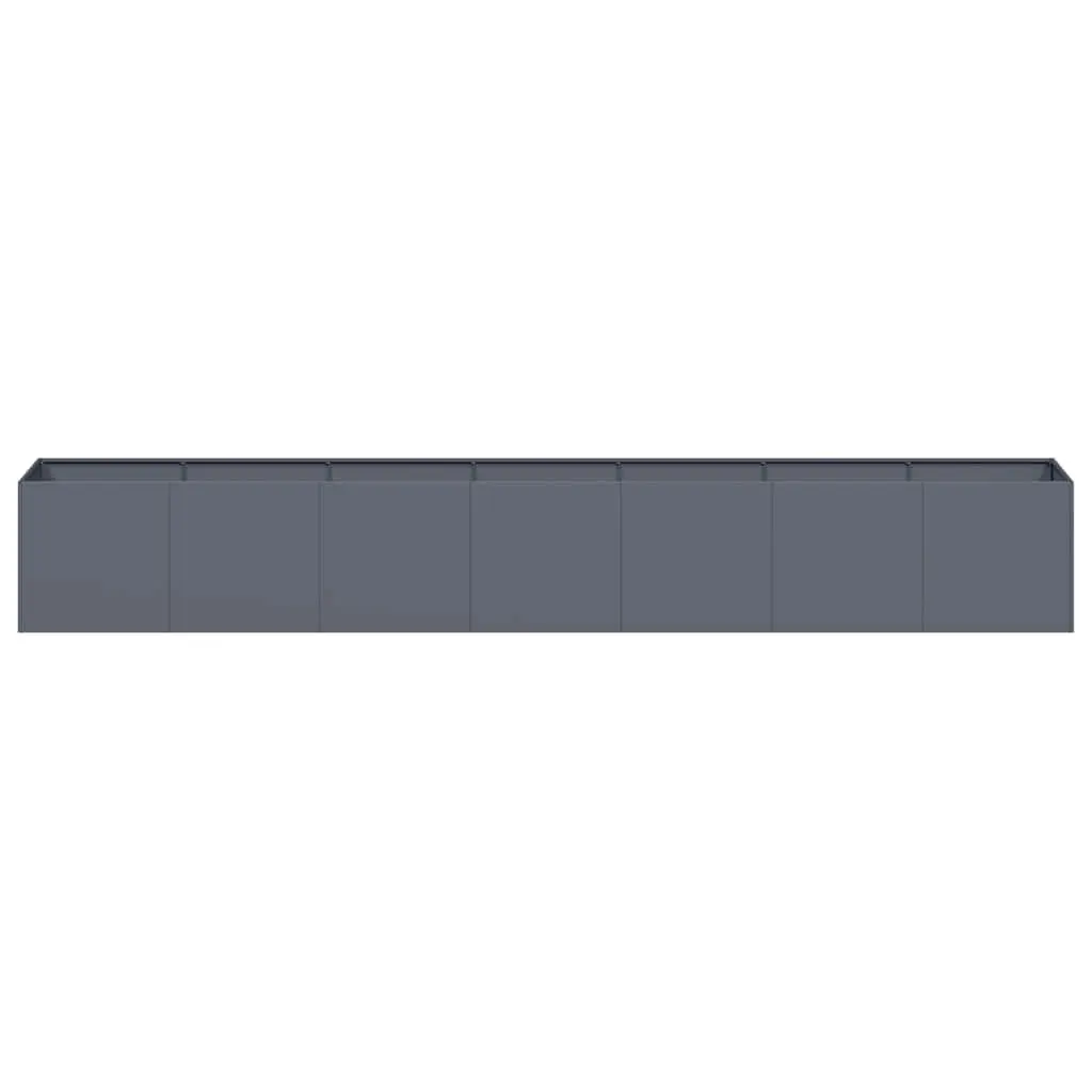 Raised Garden Planter Box Anthracite 280x40x40 cm Cold-rolled Steel Flower Bed