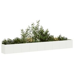 Cold-rolled Steel Planter White 360x40x40 cm Raised Garden Bed Flower Box
