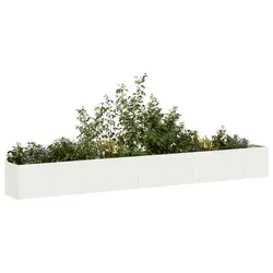 Cold-rolled Steel Planter White 360x40x40 cm Raised Garden Bed Flower Box