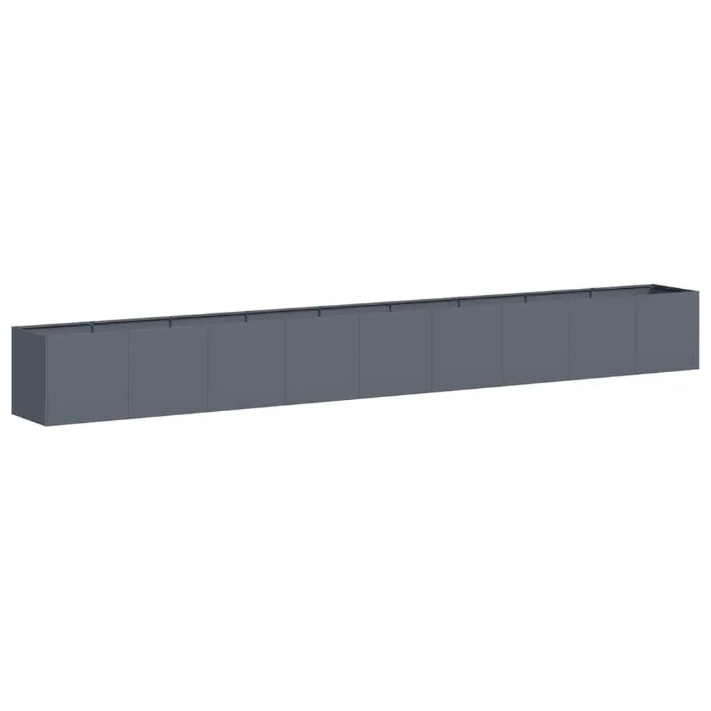 Raised Planter Box Cold-rolled Steel Open Bottom 360x40x40 cm Anthracite for Garden Balcony Patio