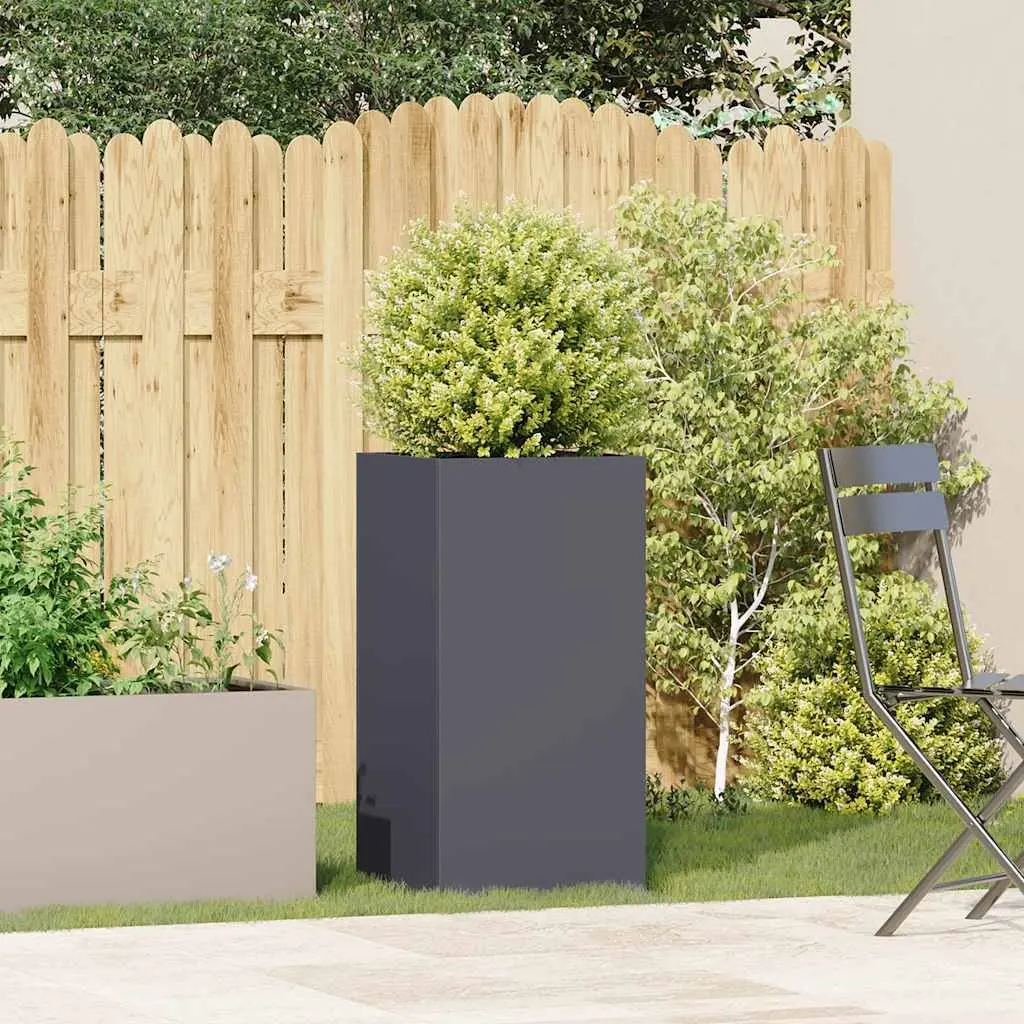 Raised Planter Box Cold-Rolled Steel 40x40x80cm Anthracite Outdoor Garden