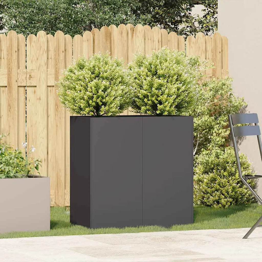 Raised Planter Cold-rolled Steel 80x40x80cm Black Outdoor Flower Bed Box