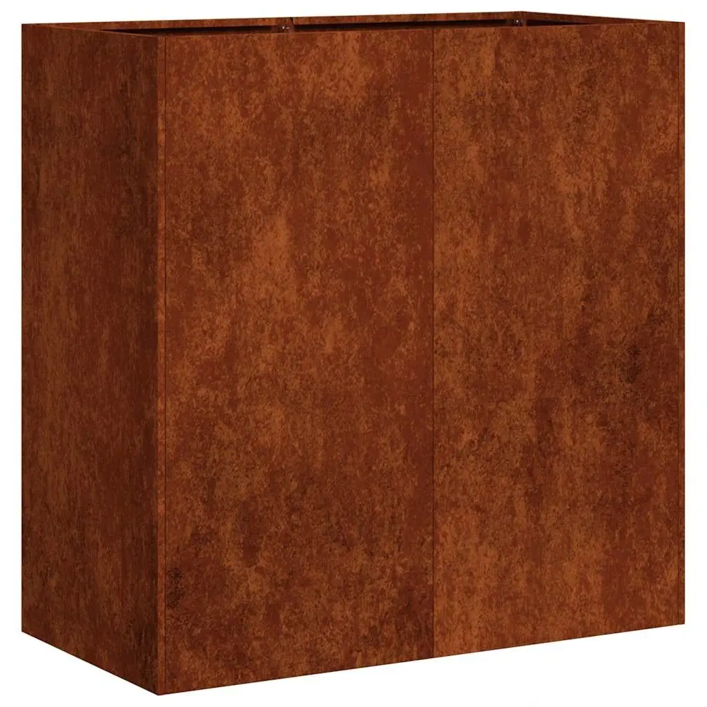 Raised Bed Planter Outdoor Garden Box Brown 80x40x80cm Weathering Steel Durable Construction