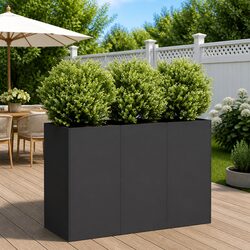 Practical Large Black Planter Box for Your Home Garden