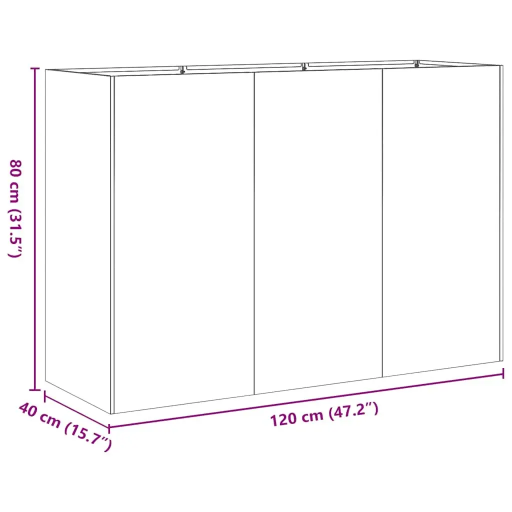 Raised Planter Box Cold-Rolled Steel Deep Large Black