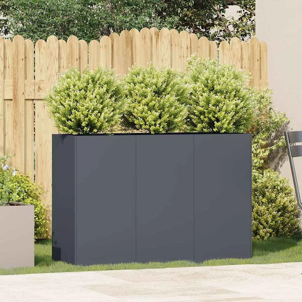 Raised Planter Box Cold-Rolled Steel Outdoor 120x40x80cm Anthracite