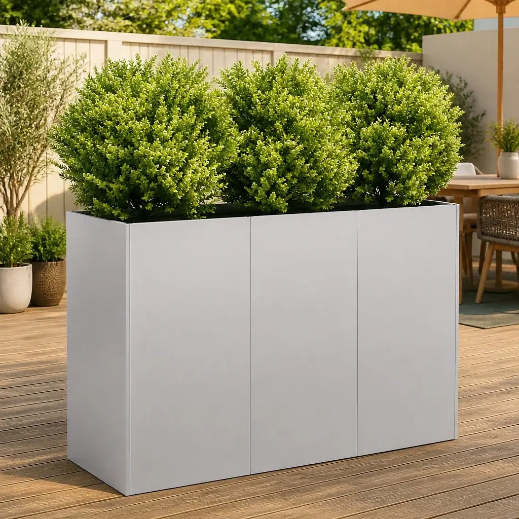 Raised Garden Bed Galvanised Steel Planter 120x40x80cm Open Bottom Silver Outdoor