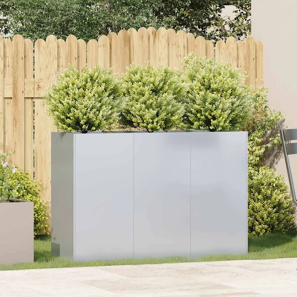 Raised Garden Bed Galvanised Steel Planter 120x40x80cm Open Bottom Silver Outdoor