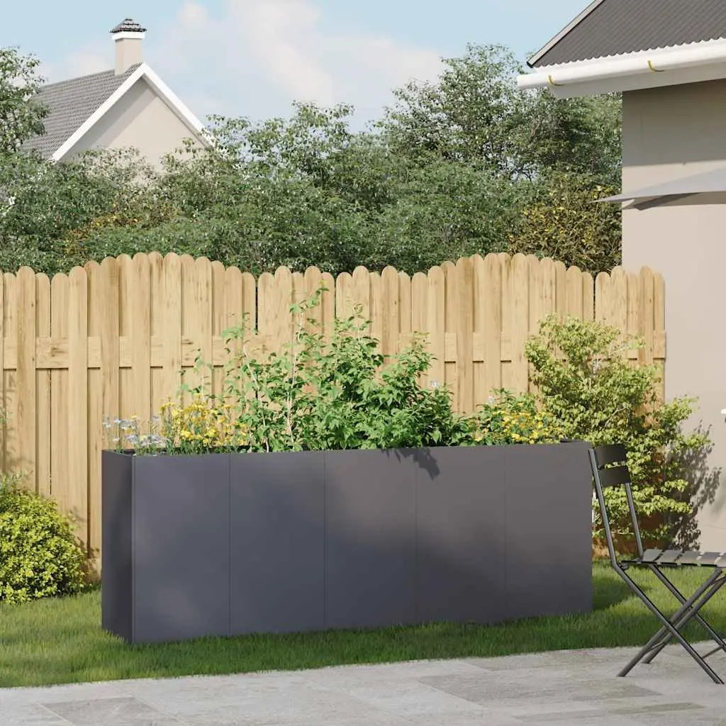 Planter Box Cold-rolled Steel 200x40x80 cm Anthracite Modern Garden Bed