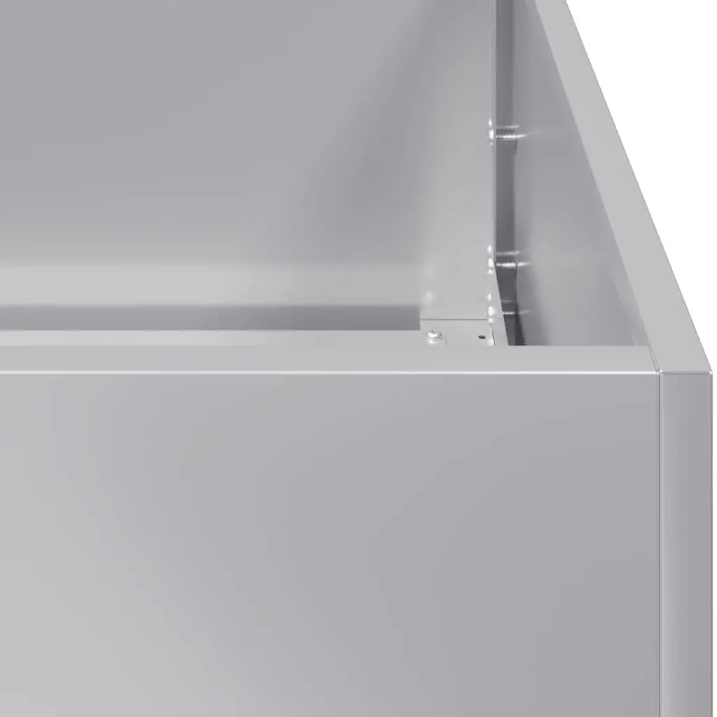 Galvanised Steel Raised Planter Box Outdoor 200x40x80 cm Silver Durable Garden Bed