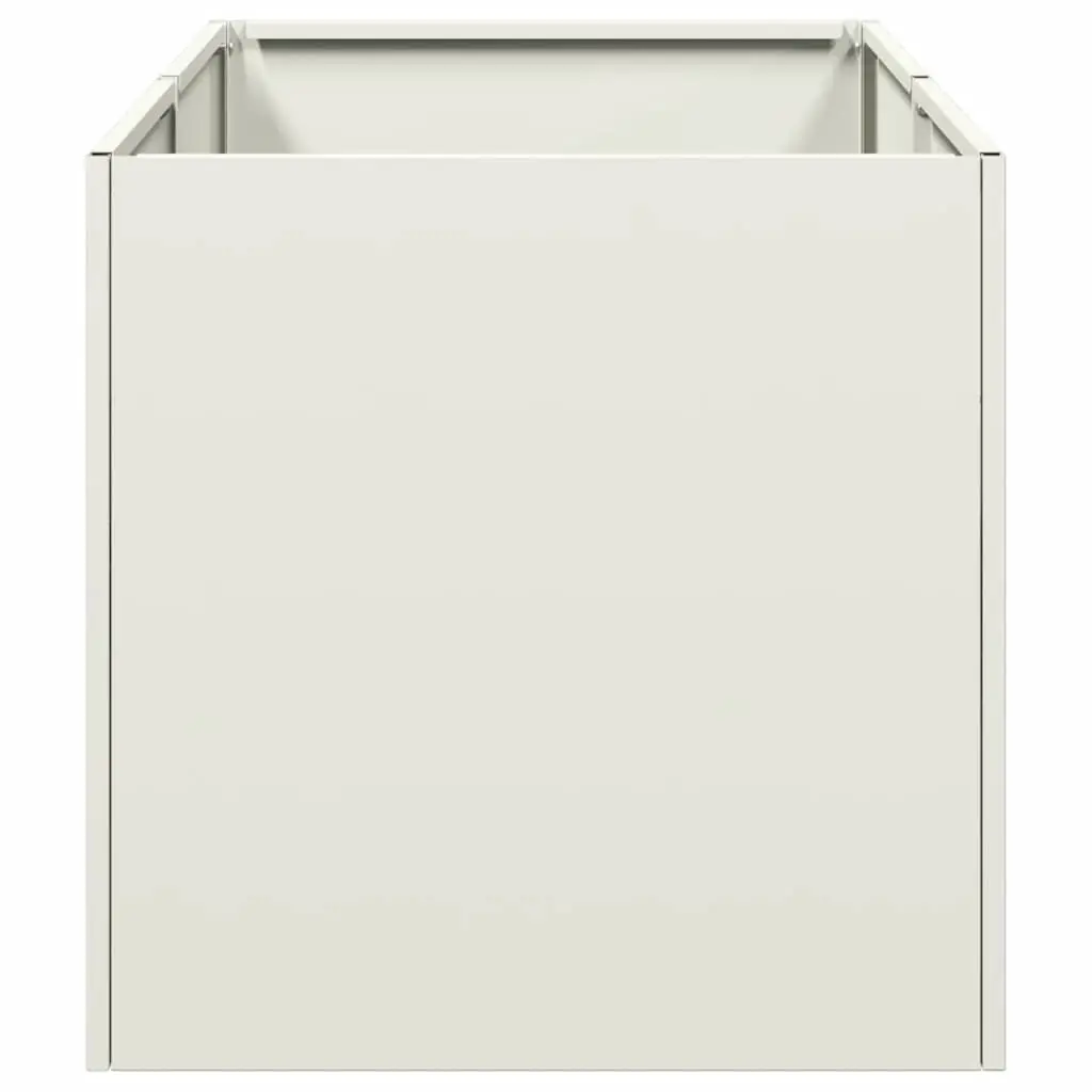 White Cold-rolled Steel Planter 40x80x40cm Raised Bed for Outdoor Garden Flower Box