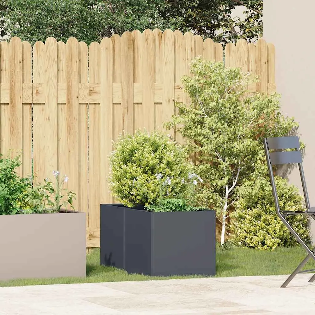 Cold Rolled Steel Raised Planter Box Anthracite Outdoor 40x80x40cm for Plants Vegetables Herbs and Flowers