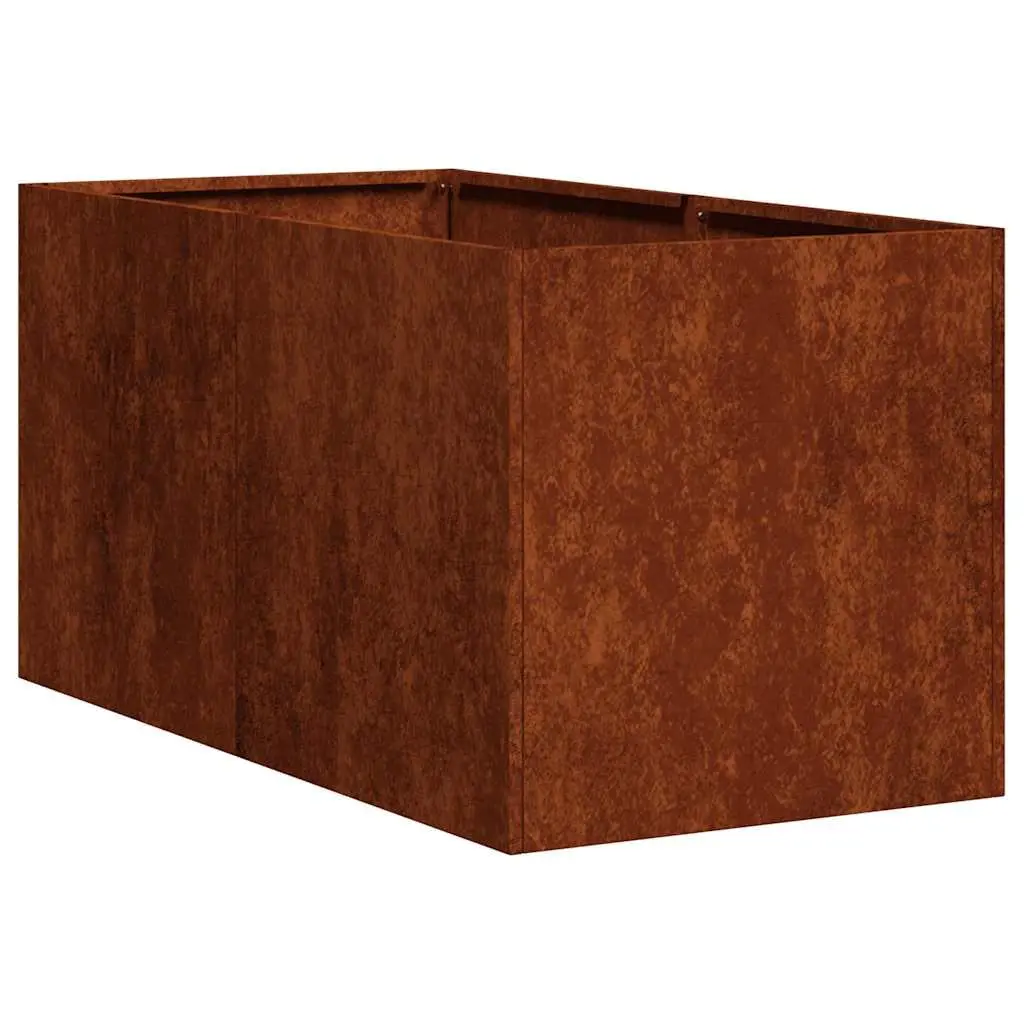 Weathering Steel Planter Raised Garden Bed Outdoor Flower Box 40x80x40cm Brown
