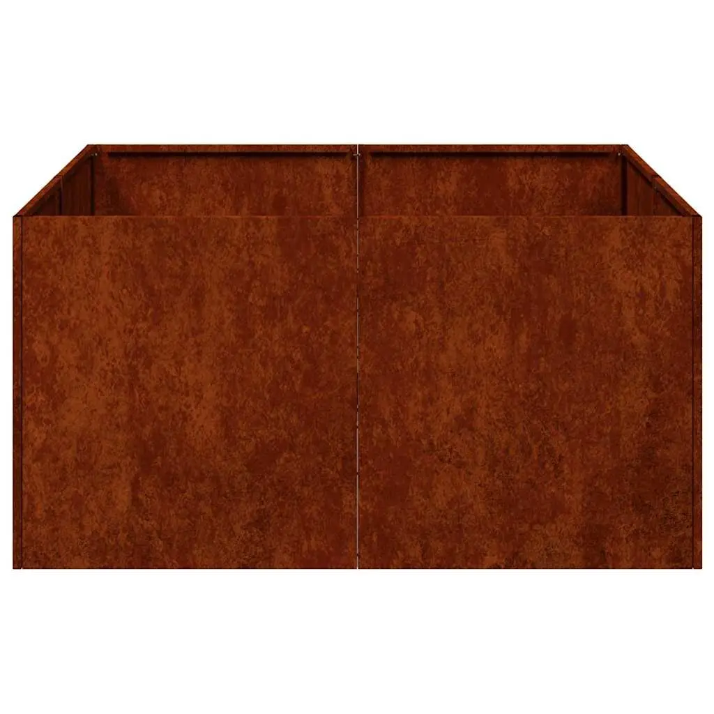 Weathering Steel Planter Raised Garden Bed Outdoor 80x80x40cm Brown Box