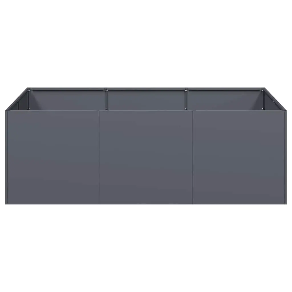 Raised Garden Planter Box Anthracite 120x80x40 cm Steel Outdoor Flower Bed