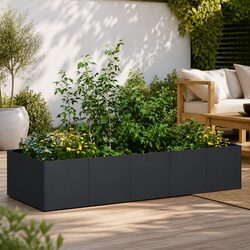 Functional Black Steel Planter for Your Garden