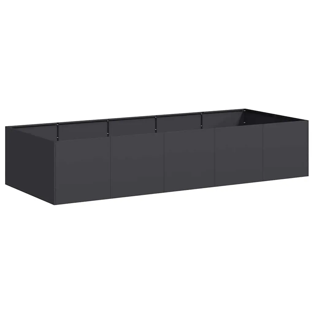 Steel Planter Black 200x80x40 cm Raised Garden Bed Flower Box Outdoor Patio