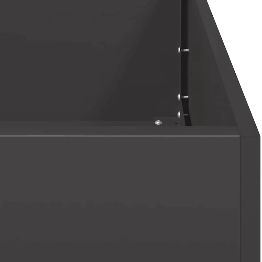 Steel Planter Black 200x80x40 cm Raised Garden Bed Flower Box Outdoor Patio