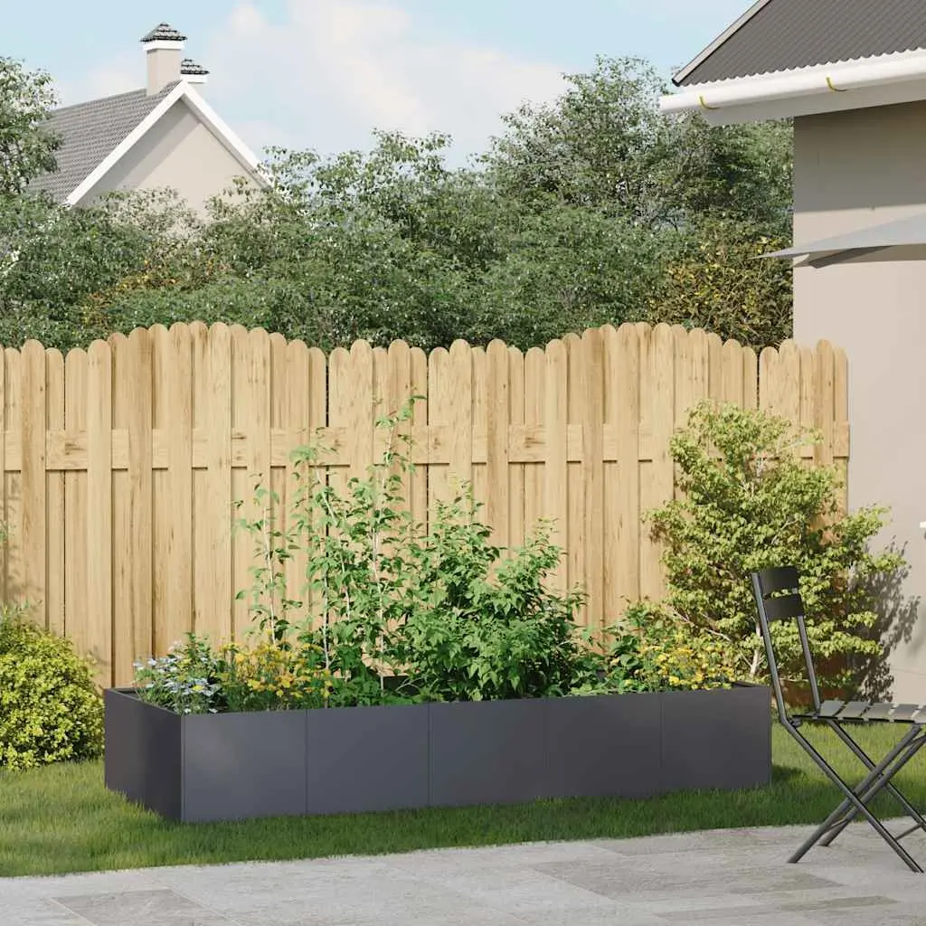 Steel Raised Garden Planter Box Anthracite 200x80x40cm Outdoor Flower Bed